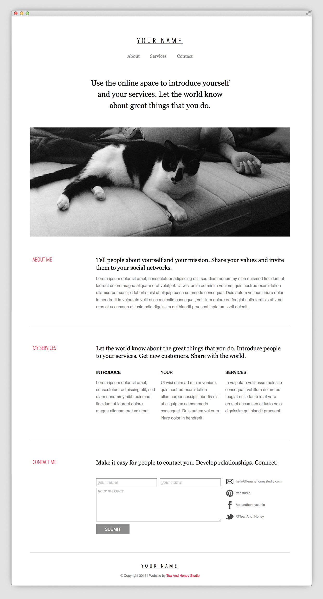 Beautifully Simple Responsive 'Warsaw Template' from Tea and Honey Studio